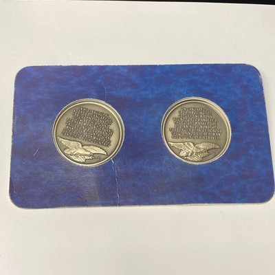 Set Of 2 - Wittnauer Mint Kennedy Inauguration & Jets Sterling Silver Medals 2oz