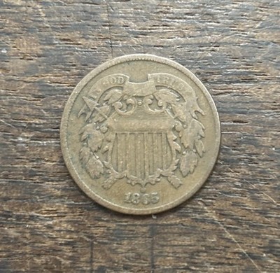 1865 Two Cent Piece 2C Ungraded Civil War Date