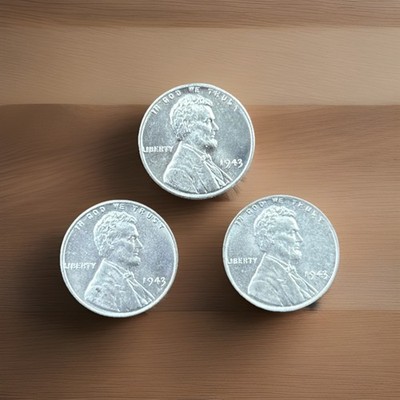 1943 1C Lincoln Cent Lot Of 3